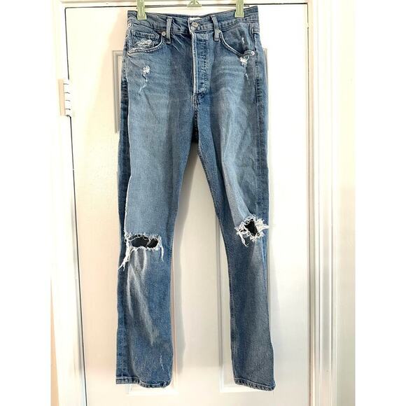 CITIZENS OF HUMANITY Charlotte Crop Distressed Denim Jeans Cropped Women’s Sz 25 - Picture 2 of 8